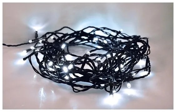 Solight1V101-W-Catena LED natalizia da esterno 100xLED/8 funzioni IP44 13m bianco freddo