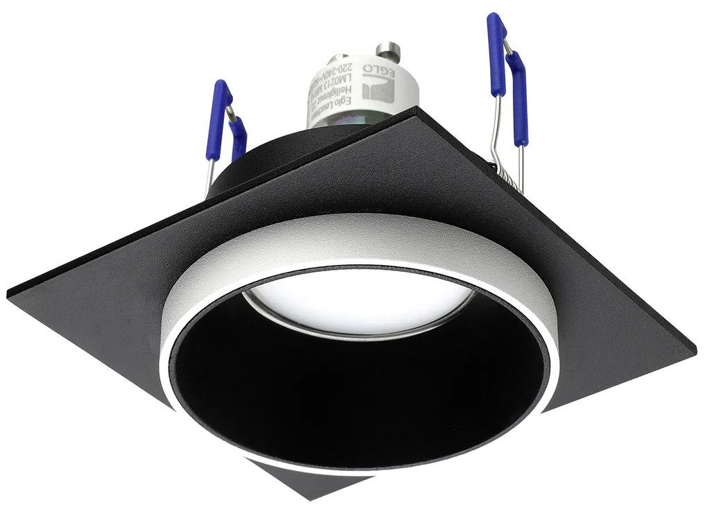 Faretto Ad Incasso Moderno Carosso In Alluminio Nero 1 Luce Gu10 35W Ip20