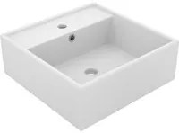 Lavabo Troppopieno Quadrato Bianco Opaco 41x41cm Ceramica cod mxl 44396