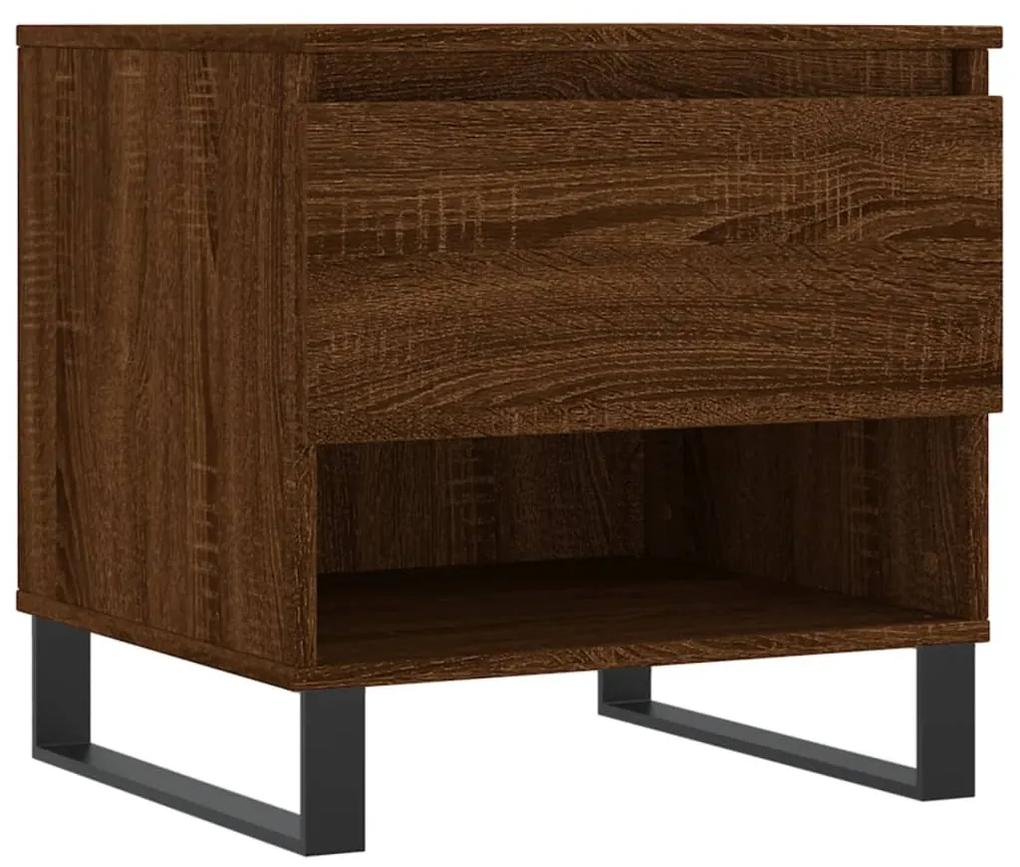 Tavolini salotto 2pz rovere marrone 50x46x50 legno multistrato
