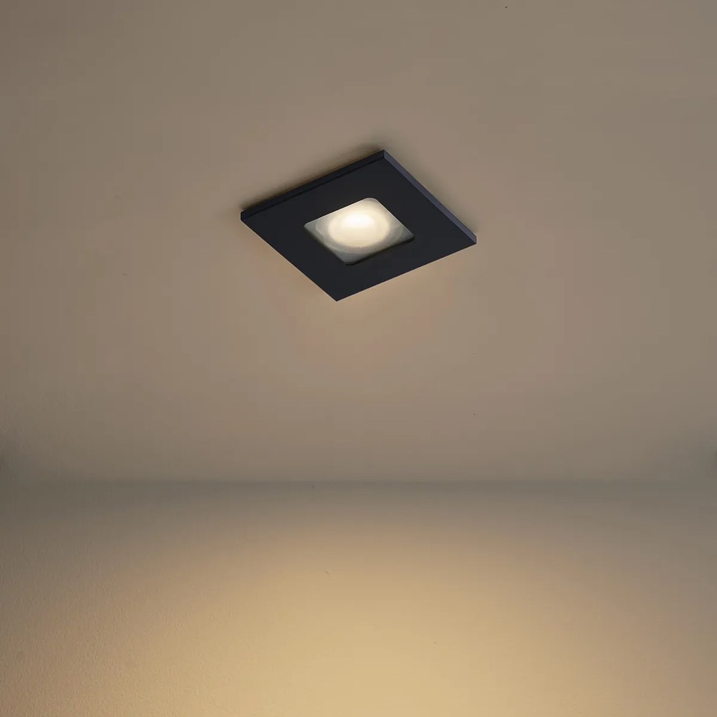 Set di 6 faretti da incasso moderni neri orientabili e inclinabili IP44 - Qure