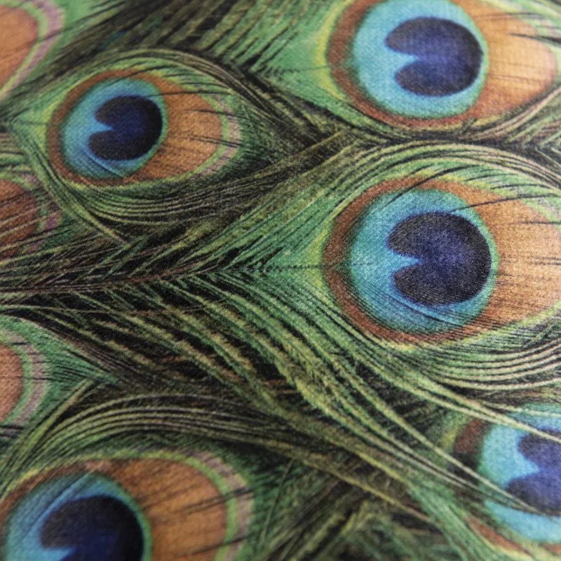 Paralume in velluto con design pavone 50/50/25 con interno dorato