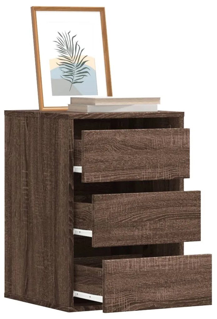 Cassettiera Angolo Rovere Marrone 40x41x58cm Legno Multistrato /