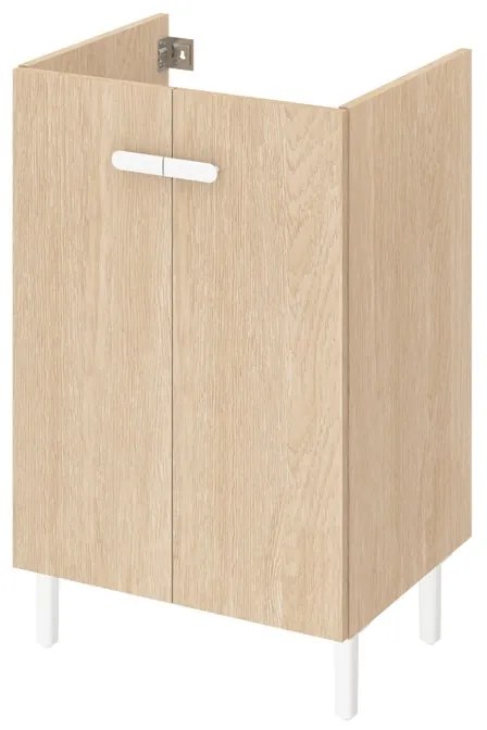 Mobile da bagno sotto lavabo Easy rovere laccato opaco L 50 x H 80 x P 40 cm 2 ante, lavabo non incluso