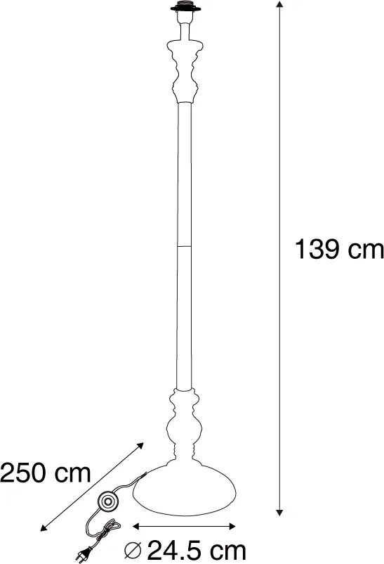 Lampada da terra classica grigia senza paralume - Classico