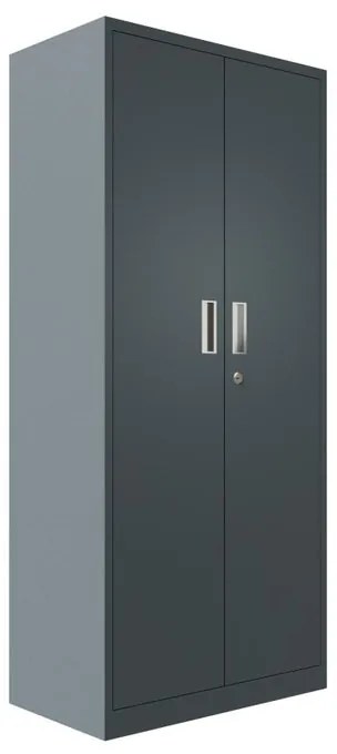 Armadio alto metallico in acciaio, grigio antracite L 80 x H 180 x P 45 cm, 2 ante, da interno