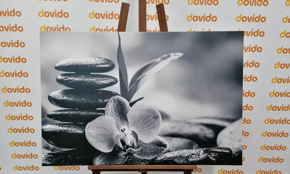 Stampa su tela – Composizione Zen meditativa in bianco e nero