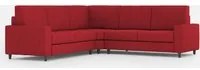 Divano Angolare 5 Posti 246x246x85 cm Sakar in Tessuto Rosso