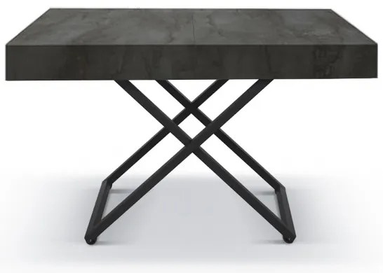 Tavolino JENIX 120x30 cm in legno metallo acciaio ossidato trasformabile