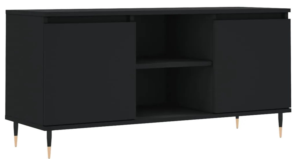 Mobile Porta TV Nero 104x35x50 cm in Legno Multistrato