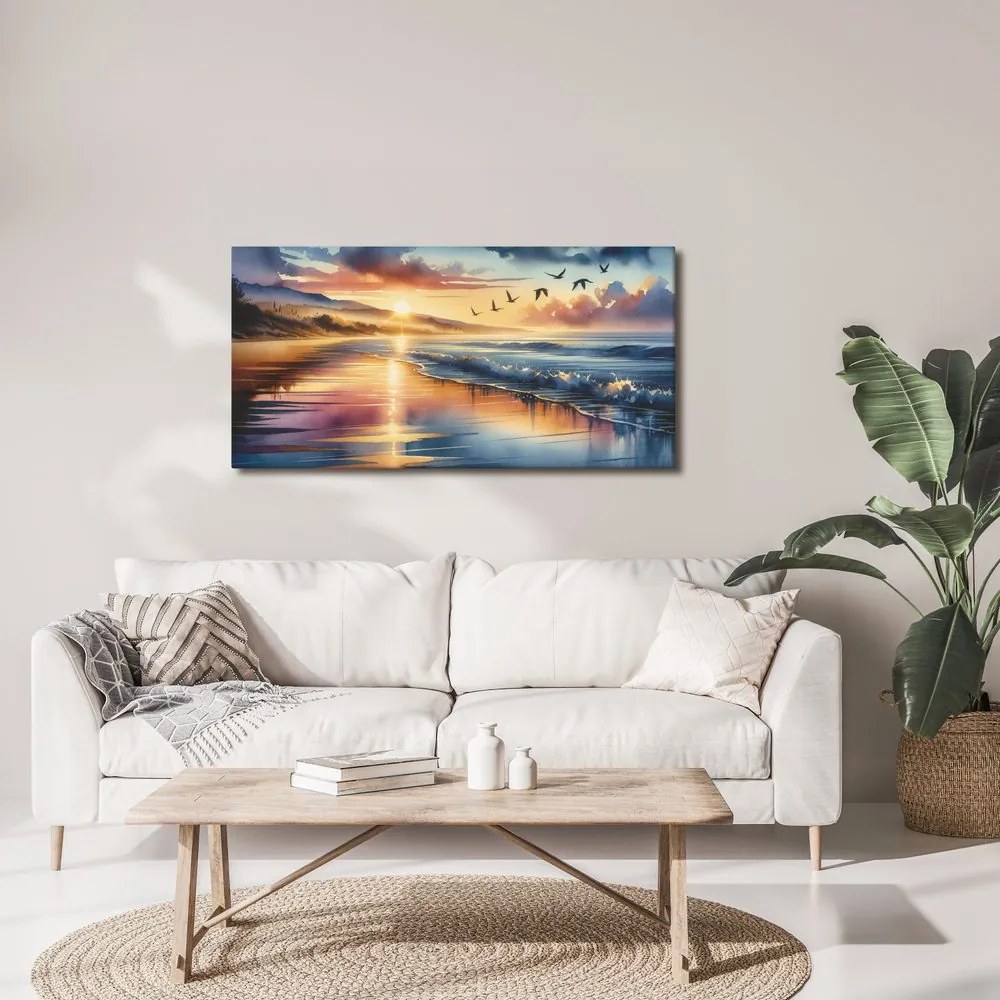 Quadro su tela – Spiaggia tranquilla al tramonto