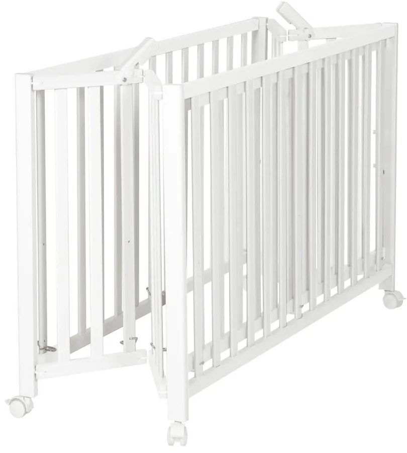 Lettino pieghevole bianco su ruote 60x120 cm Fold up - Roba