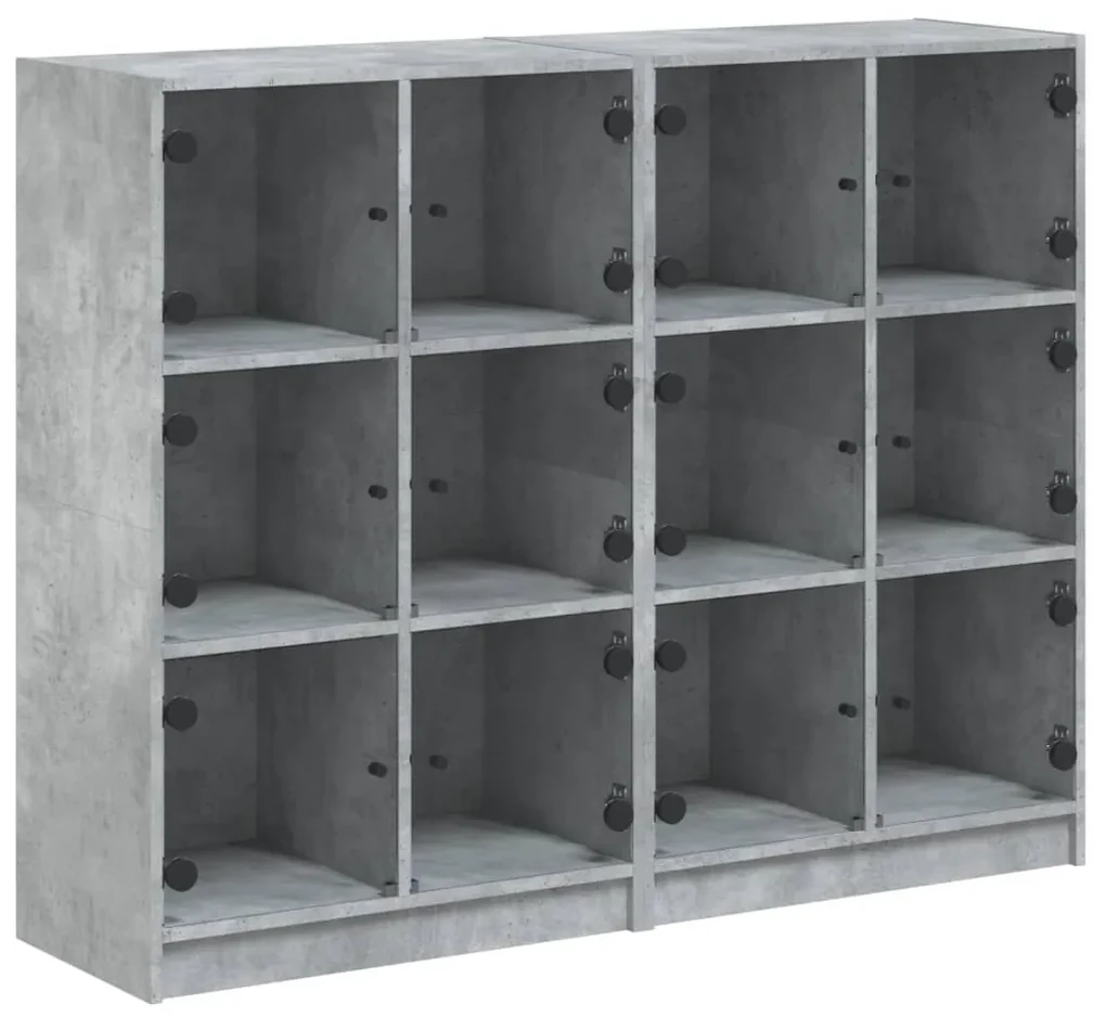 Libreria ante grigio cemento 136x37x109 cm in legno multistrato