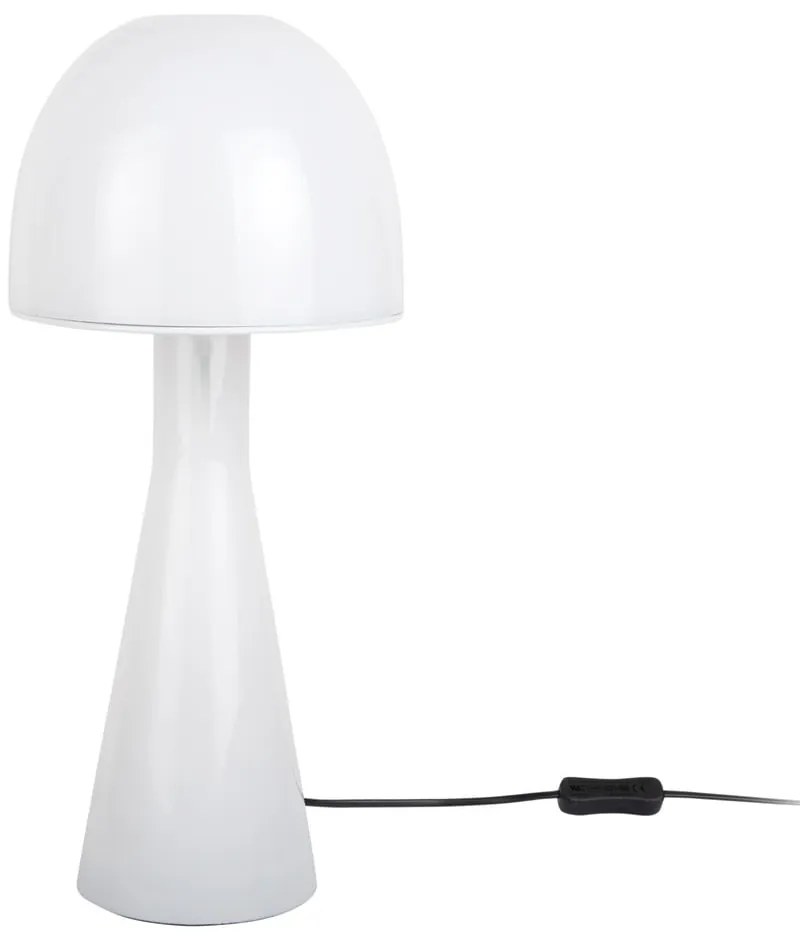 Lampada da tavolo bianca con paralume in vetro (altezza totale 45 cm) Bombin – Leitmotiv