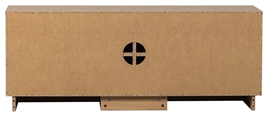 Mobile TV di colore naturale in rovere massiccio 133x52x45 cm Zuma – WOOOD