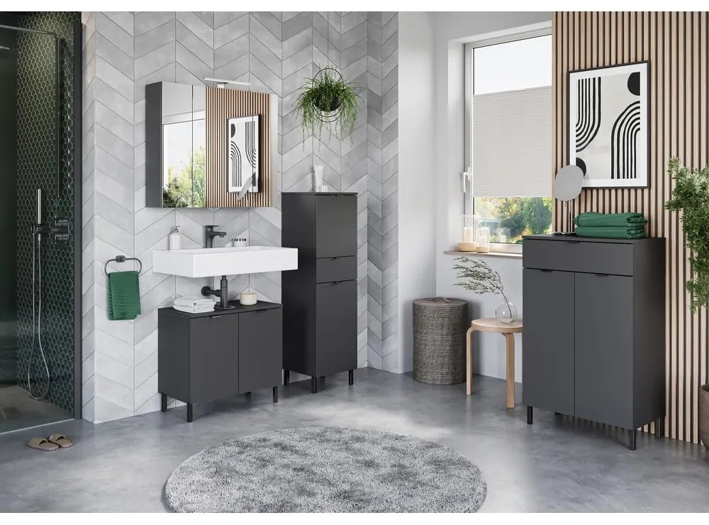 Armadietto per il bagno antracite 60x97 cm Arcena - Germania