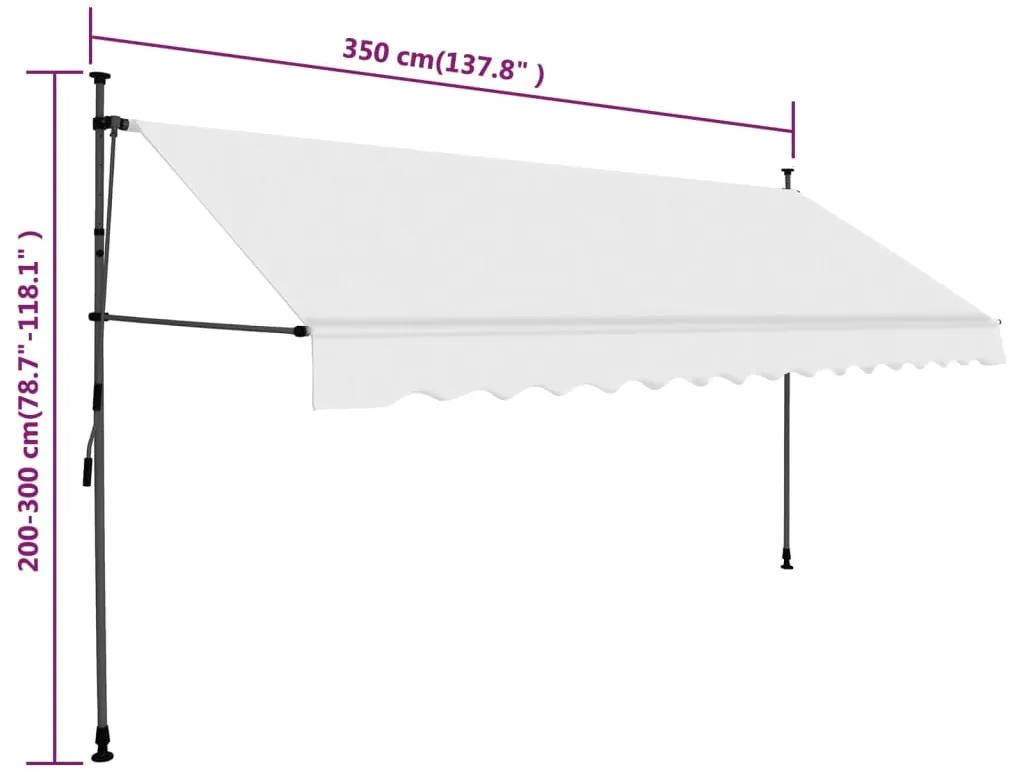 Tenda da Sole Retrattile Manuale con LED 350 cm Crema