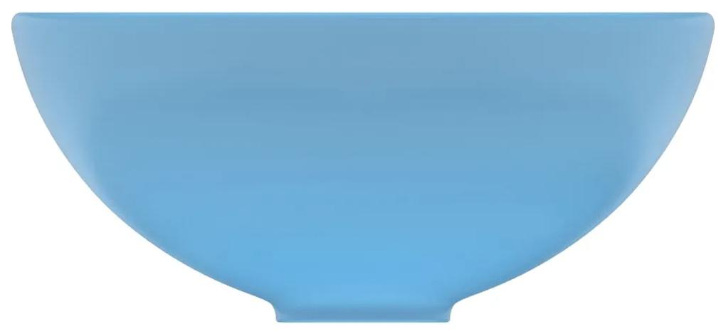 Lavandino Lusso Rotondo Azzurro Opaco 32,5x14 cm in Ceramica