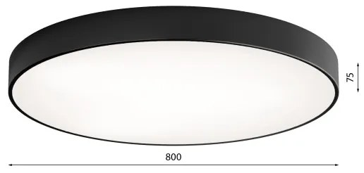 Plafoniera LED CLEO 96W 230V 3000K Ø80 cm nera
