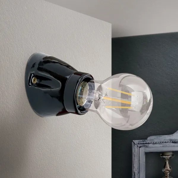 Orion - Applique FROST 1xE27/60W/230V nera