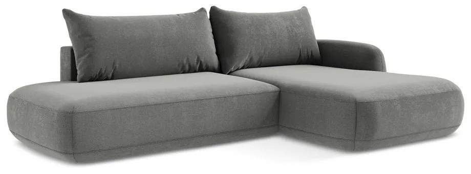 Divano angolare grigio allungabile (con penisola a destra/con chaise lounge) Hale – Makamii
