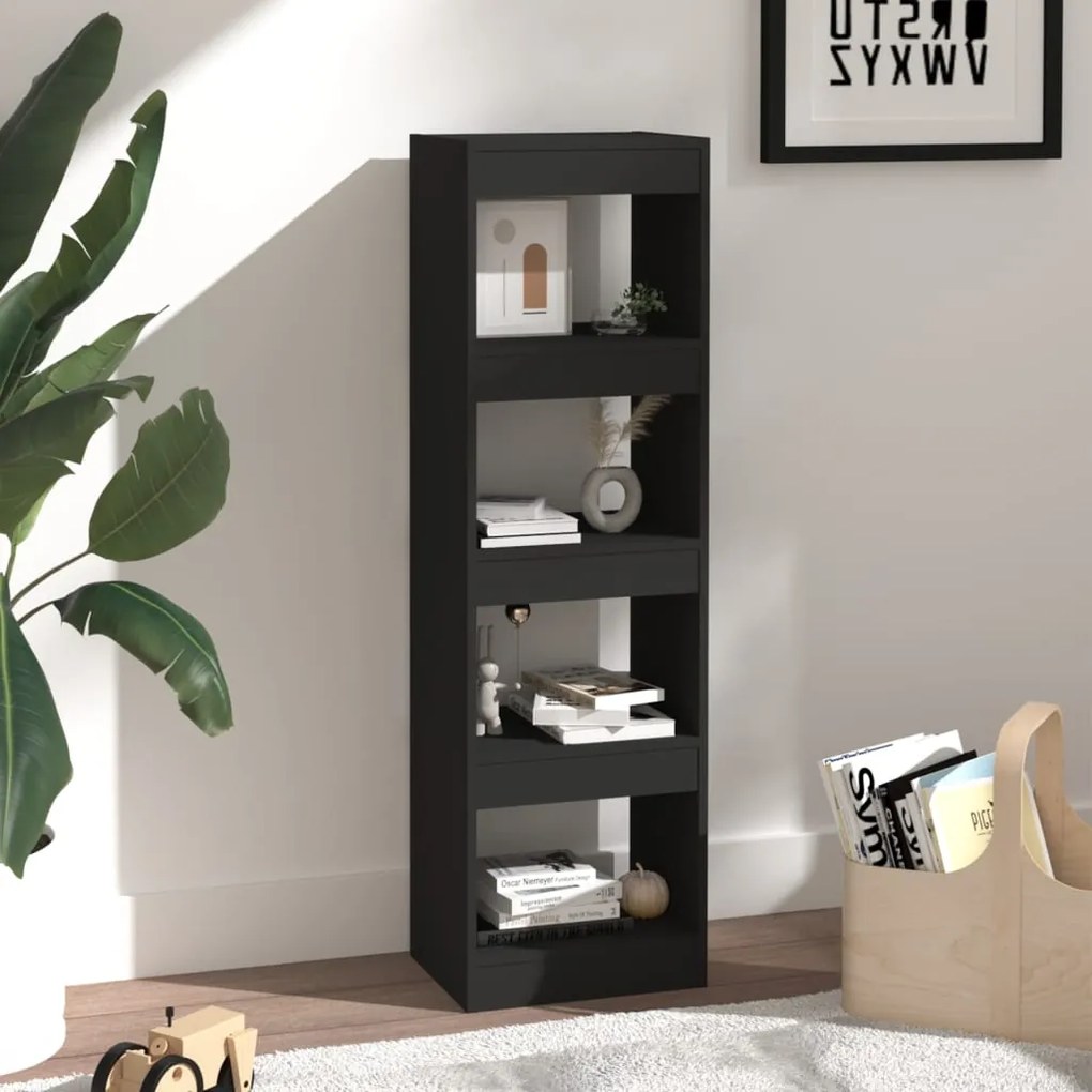 Libreria/divisorio nero 40x30x135 cm