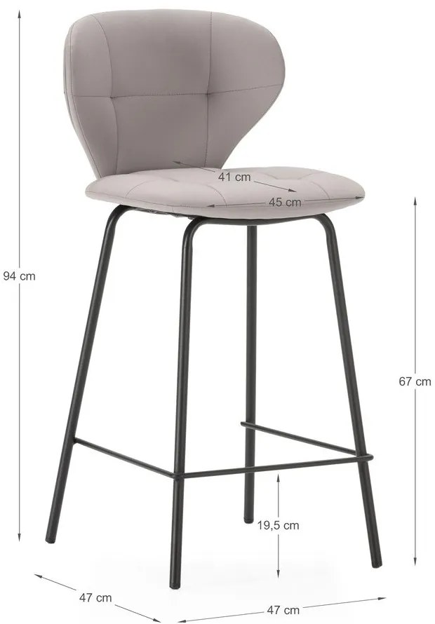 Set di sgabelli da bar beige 2 pz (altezza seduta 67 cm) Maura - Marckeric