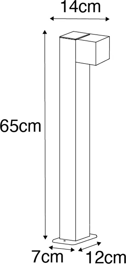 Lampada da esterno a stelo intelligente nera 65 cm IP44 con Wi-Fi GU10 - Baleno