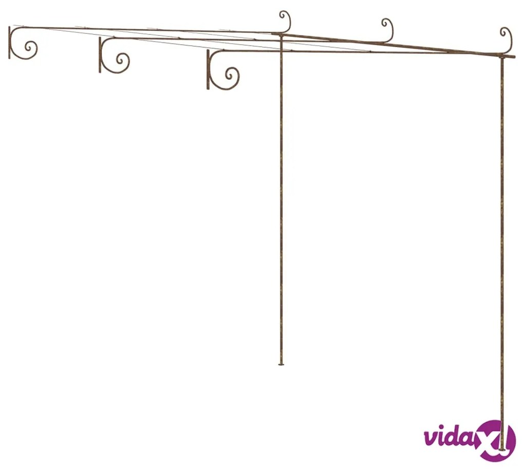 vidaXL Pergolato da Giardino Marrone Anticato 3x3x2,5 m in Ferro