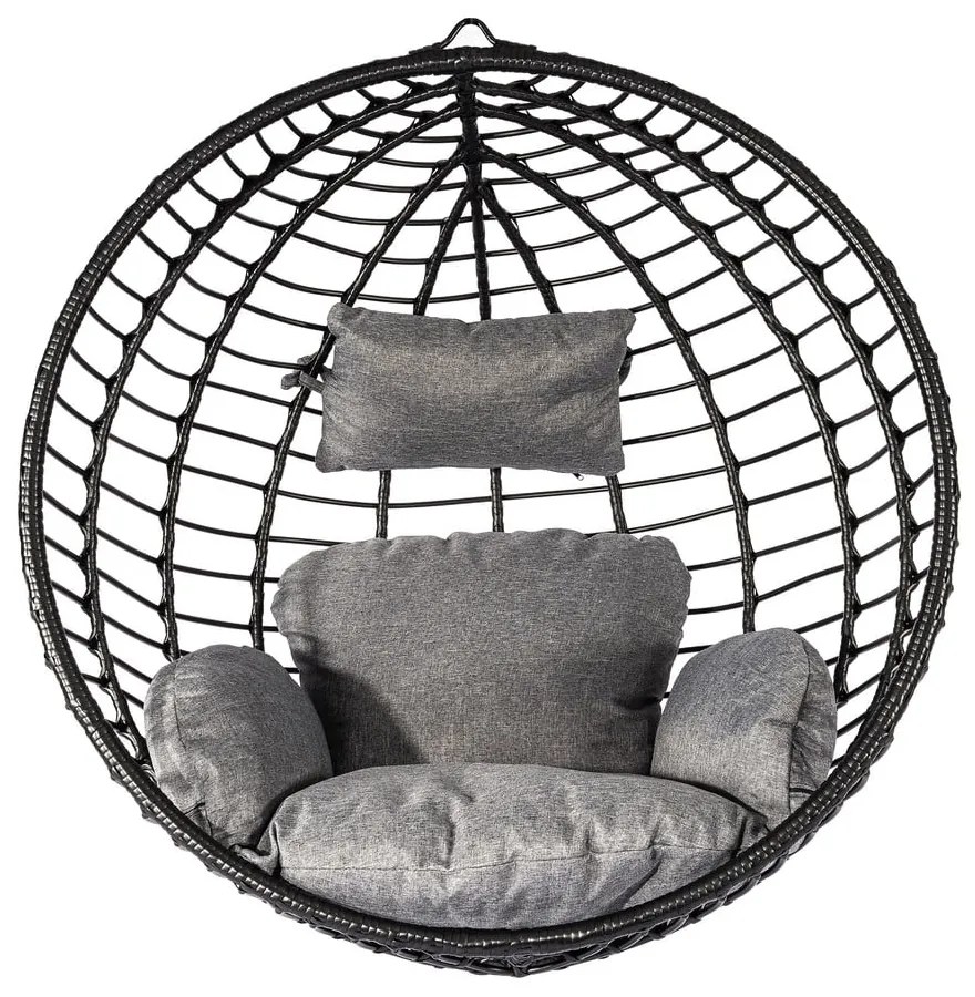 Poltrona sospesa in rattan artificiale nero Mila - Bonami Selection