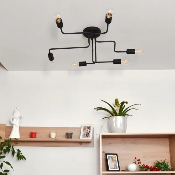 Lampadario a plafone LED TUBE 6xE27/15W/230V