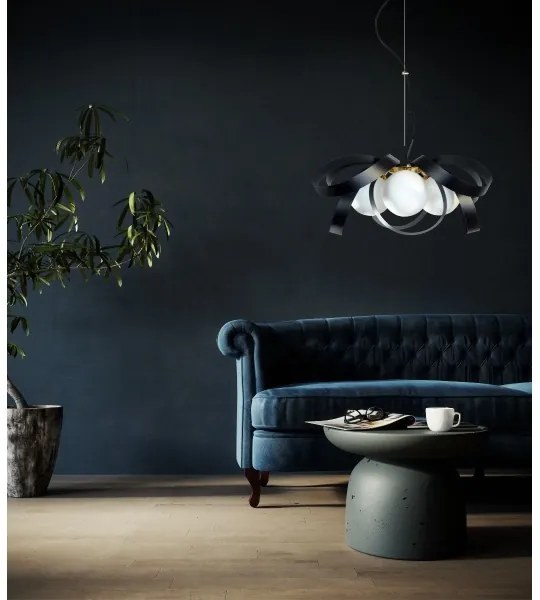 Zuma Line 1139 - Lampadario a sospensione con filo NELA FLAT 4xE14/40W/230V nero