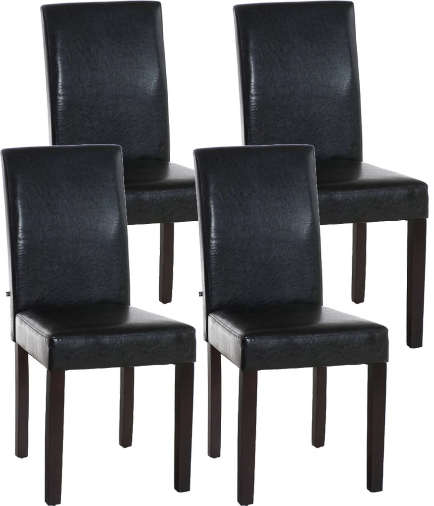 Set 4 Sedie Da Pranzo Ina İn Ecopelle / Braun / Dunkelbraun