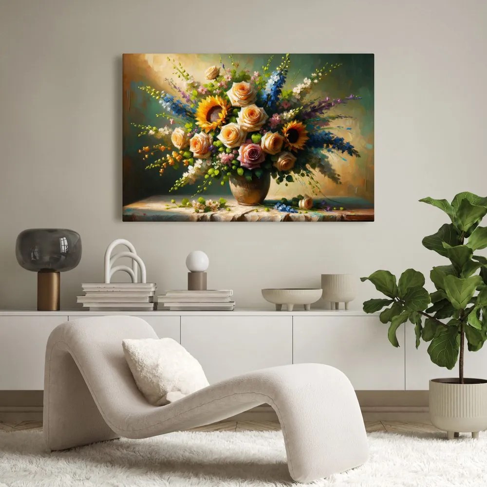 Quadro su tela – Bouquet floreale romantico