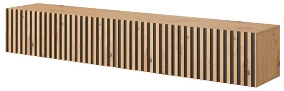 Mobile TV Sospeso Listellato 175 Cm Rovere E Nero Astra