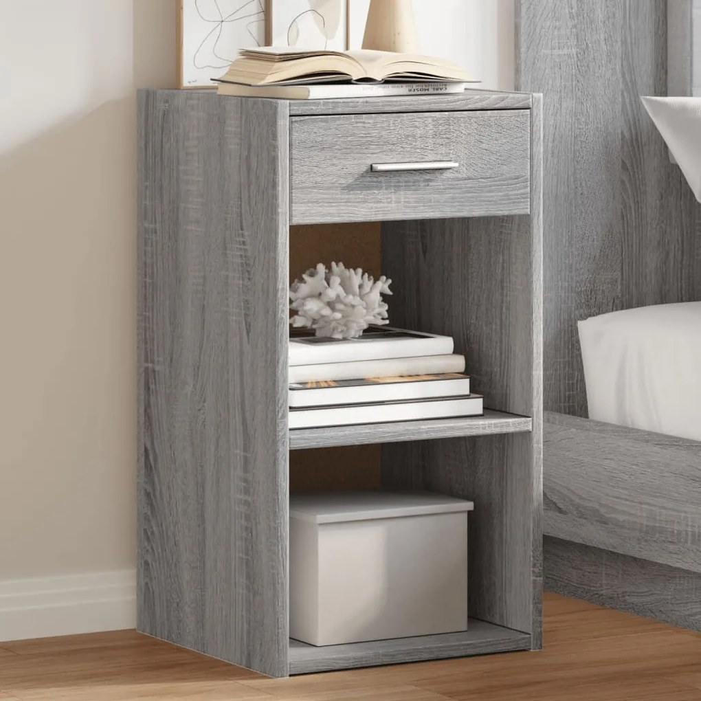 Comodini 2 Pz Grigio Sonoma 35x34x65 Cm İn Legno Multistrato /