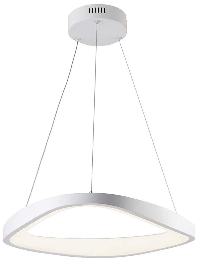 Sospensione Moderna Perth Triangolare Plastica Bianca Led Integrato 32W 4000K