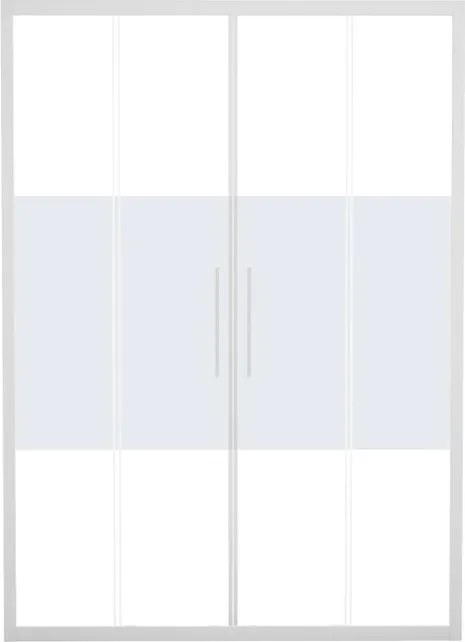 Porta doccia scorrevole L 172-176 cm x H 195 cm per nicchia in vetro smerigliato SP. 6 mm, profilo opaco bianco, serie Record