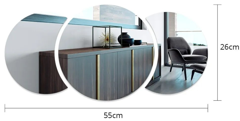 Adesivo murale 26x26 cm Half-moon Mirror - Ambiance