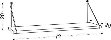 Mensola A Parete 72x20x20 Cm Stile Industrial Armoni Rovere