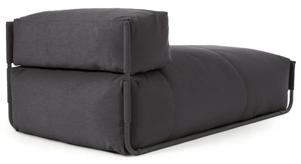 Pouf divano modulare longue outdoor Square grigio scuro e