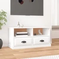 Mobile Porta TV Bianco Lucido 93x35,5x45 cm Legno Multistrato 816466