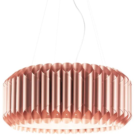 Lampadario Moderno 5 Luci Louise In Polilux Rame Made In Italy