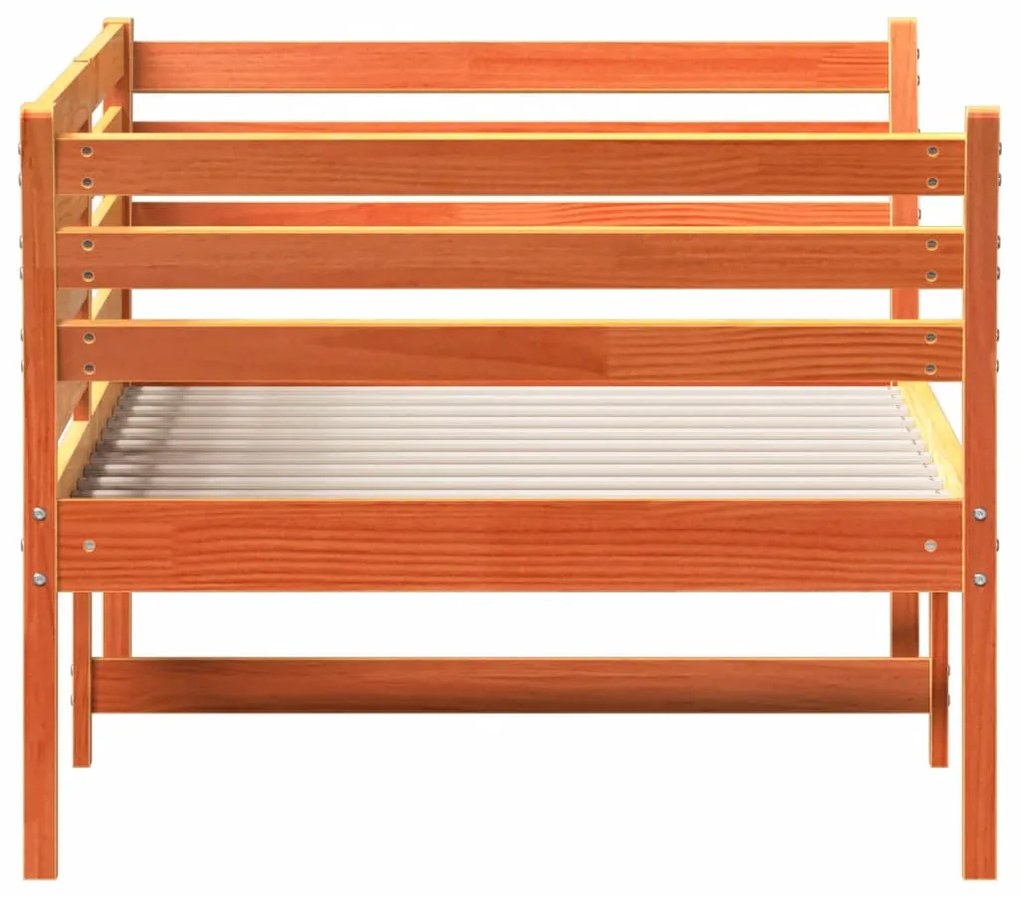 Dormeuse marrone cera 80x200 cm in legno massello di pino