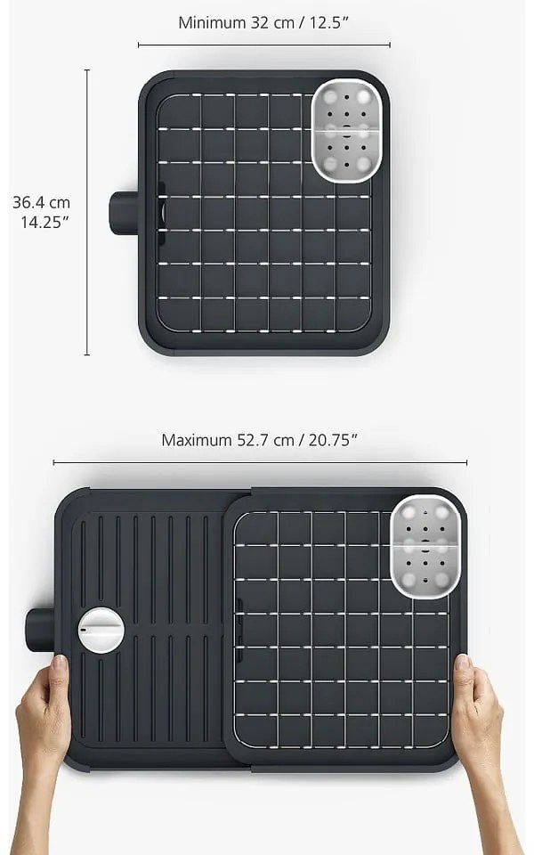 Vassoio di sgocciolamento regolabile grigio allungabile - Joseph Joseph