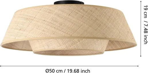 Eglo 44095 - Plafoniera MARFORD 1xE27/60W/230V in rattan