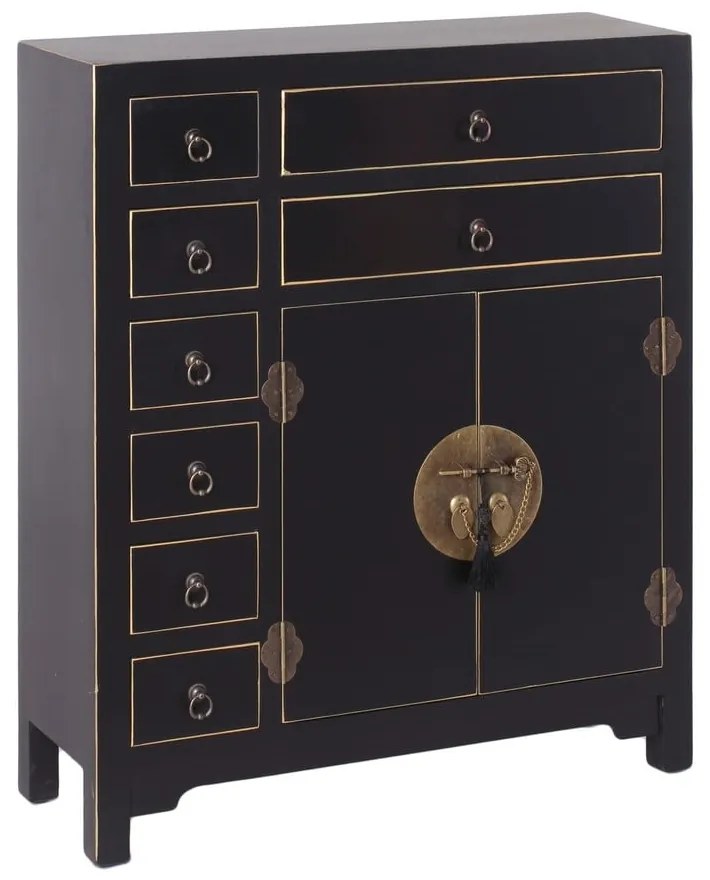 Cassettiera alta nera 73x90 cm Oriente - Ixia