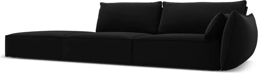 Divano nero con penisola a destra con rivestimento in velluto 264 cm Vanda – Mazzini Sofas