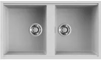 Lavello Elleci Incasso 2 vasche 83,6x48,8 Best 450 Sottotop Metaltek Grigio Aluminium LMB45079BSO