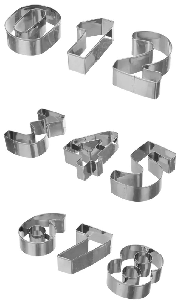 Set tagliabiscotti numeri acciaio inox Baker's Secret